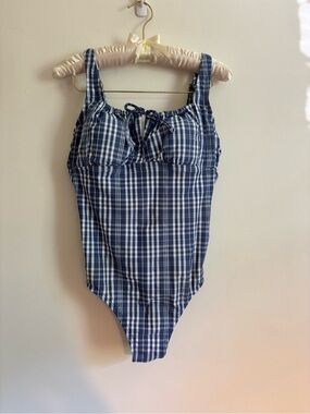 Women’s Navy Plaid One-Piece Swimsuit Kona Sol